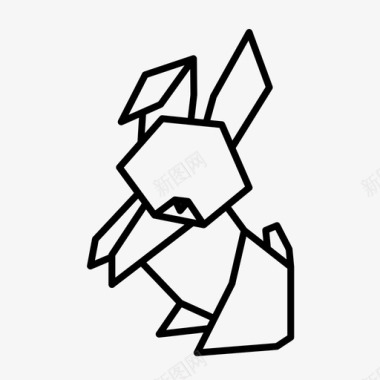 折纸动物鸡兔子动物复活节图标图标