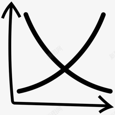铅笔线手绘供求图线市场图标图标