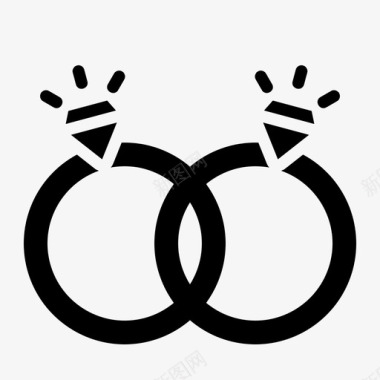 订婚戒指钻石爱情图标图标