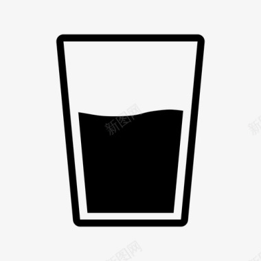 玻璃杯饮料半满图标图标