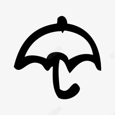 雨伞雨天手绘天气图标图标