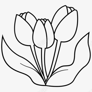 春天的素材郁金香鲜花花园图标图标