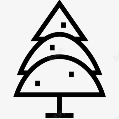 松树庆祝圣诞节图标图标