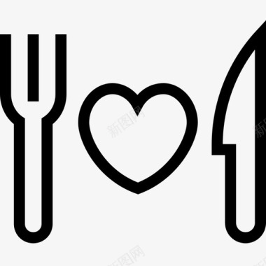 心形符号晚餐约会用餐图标图标