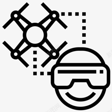 虚拟背景无人机虚拟现实机械四旋翼机图标图标