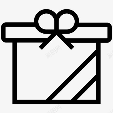扁平化礼品盒礼物盒子圆圈图标图标