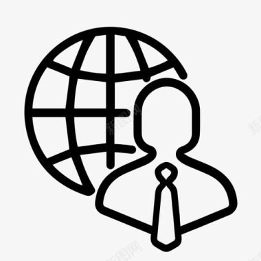 国际商务专业球体领带图标图标