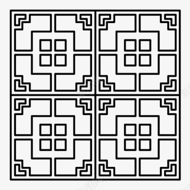 矢量几何素材图案阿拉伯瓷砖中国几何图标图标