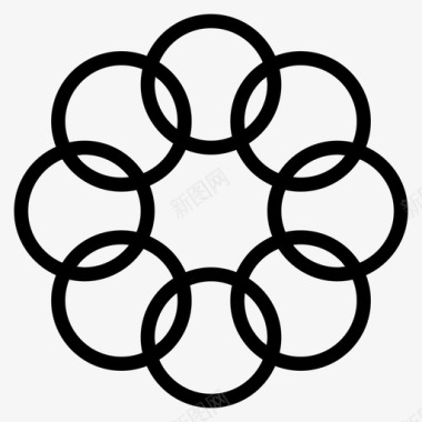 八个圆花形成图标图标