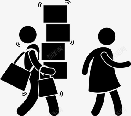 男子携带女性购物物品男性携带女性购物物品辱骂图标图标
