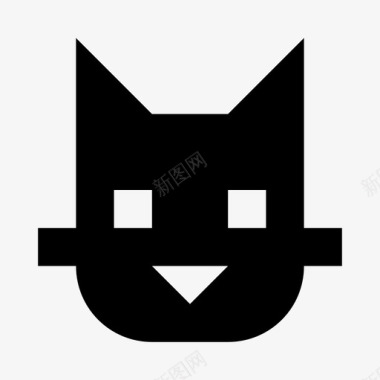 猫脸黑猫小猫图标图标