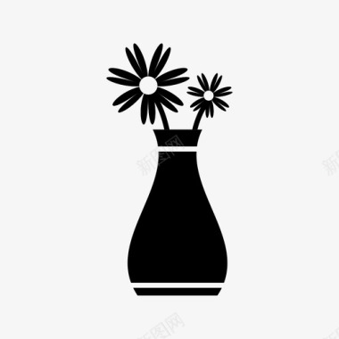 发散性花瓶花束装饰性图标图标