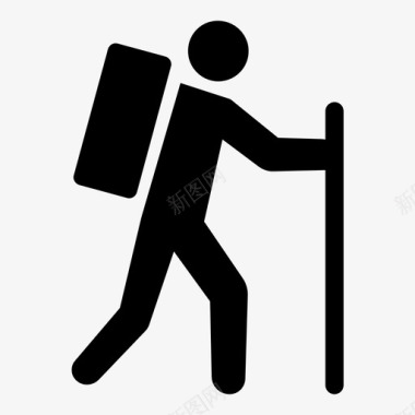 徒步旅行者背包旅行图标图标