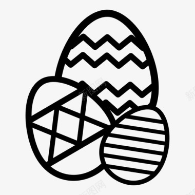 彩绘鸡蛋鸡蛋巧克力复活节图标图标