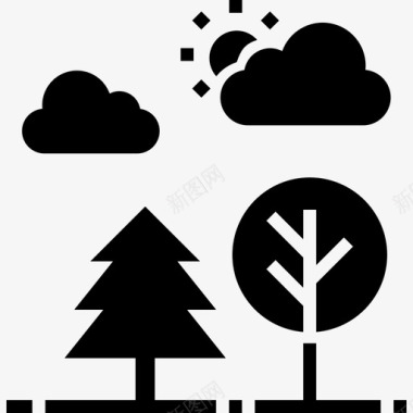 自然树木生态环境图标图标