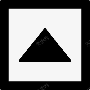 上箭头三角形在正方形轮廓按钮箭头管理用户界面图标图标
