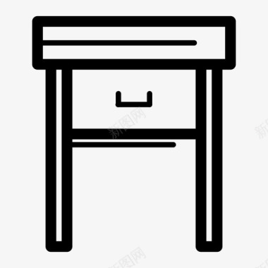 小学书桌办公桌家具床头柜图标图标