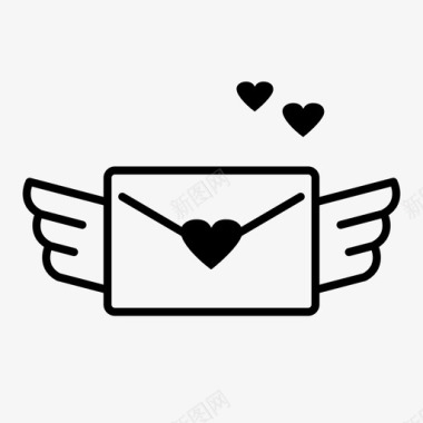 翅膀情书电子邮件留言图标图标