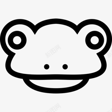 青蛙头正面轮廓动物有趣的动物图标图标