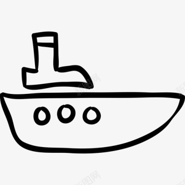船手绘轮廓运输手绘运输图标图标