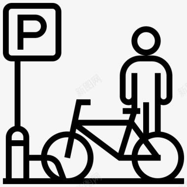 停车场自行车停车场自行车城市图标图标