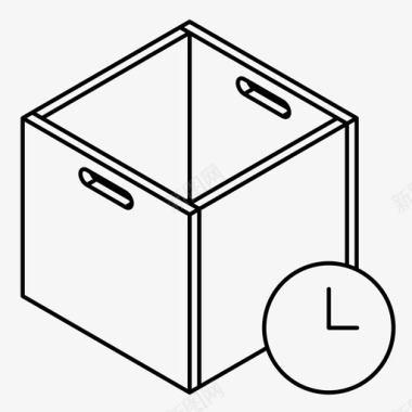 玩具盒时钟交货日期图标图标