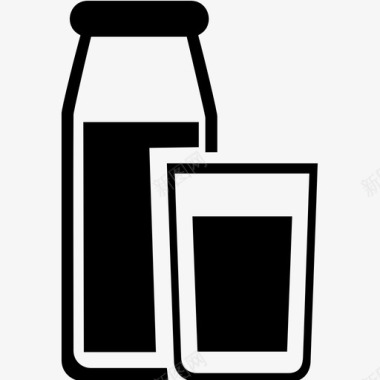 牛奶瓶子玻璃图标图标