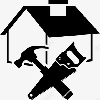 修房子建筑工人木匠图标图标
