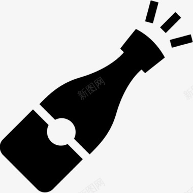 香槟瓶啤酒庆祝图标图标