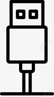 USB插头usb插头电缆连接器图标图标