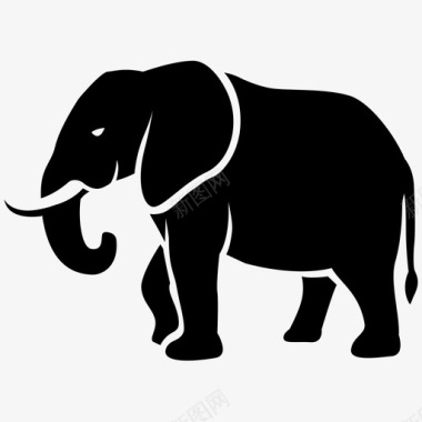 大象非洲公牛图标图标