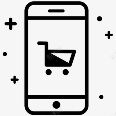 购物车电子商务在线购物图标图标