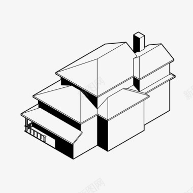 等轴测房屋轴测建筑家庭住宅图标图标