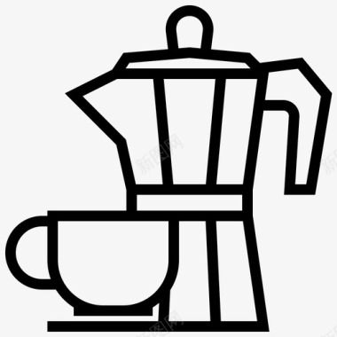 摩卡壶商务咖啡图标图标