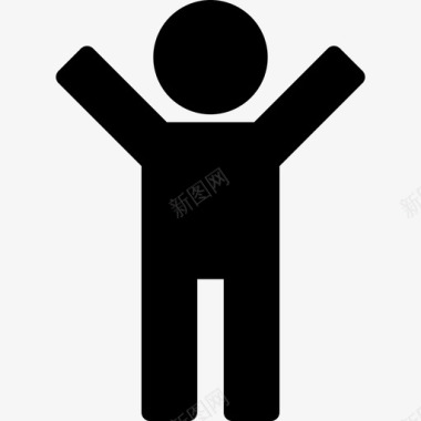 举起手臂的人的轮廓人管理用户界面图标图标