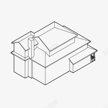 设计房屋房屋轴测建筑家庭住宅图标图标