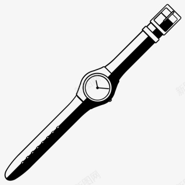 白色和黑色腕表swatchtime图标图标