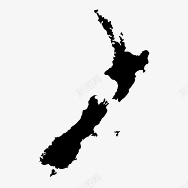 新西兰国家地图图标图标