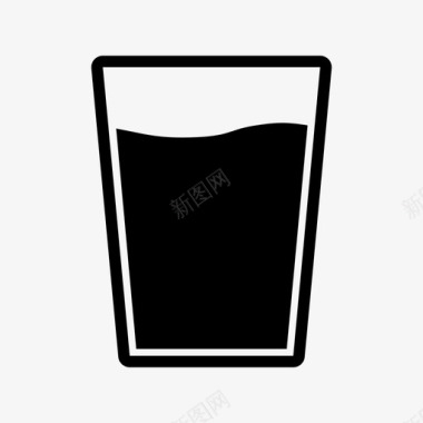 玻璃杯饮料满杯图标图标