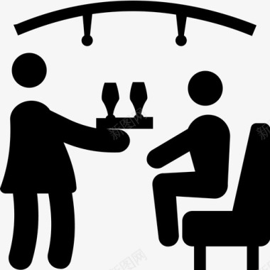 酒店微笑服务员服务员标酒店服务图标图标