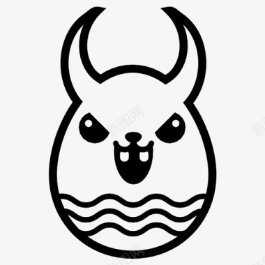 兔子复活节彩蛋兔子魔鬼图标图标