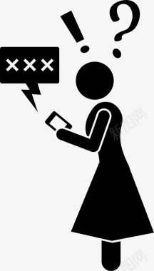 低俗信息女孩电话图标图标