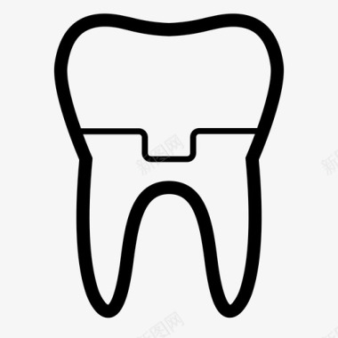 复古桥牙冠牙桥牙科图标图标