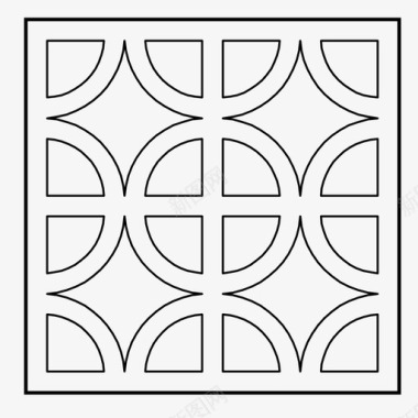 几何科技纹理图案阿拉伯瓷砖中国几何图标图标