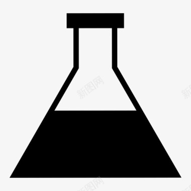 液体颜料锥形烧瓶化学实验室图标图标