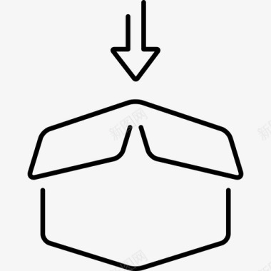 带箭头的开箱集装箱商业物流超薄图标图标