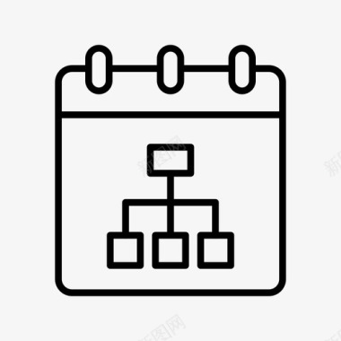 记事日历本线框日历每日日历日程表图标图标