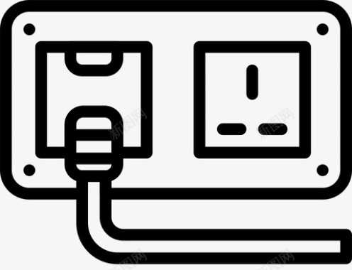 墙壁与花瓶图片墙壁插座电缆连接器图标图标