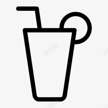 空果汁饮料玻璃杯图标图标