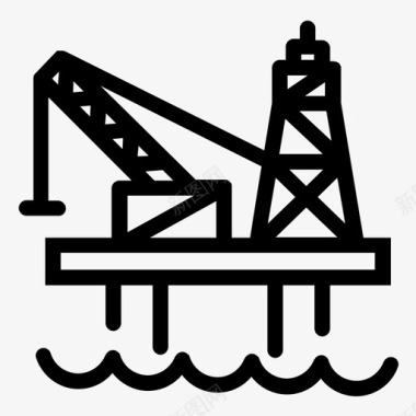石油平台钻井工业图标图标